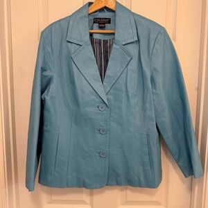 Like New Vintage Dialogue Leather Blazer